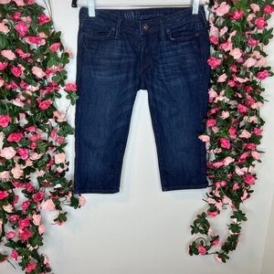 Bullhead Hermosa Dark Wash Denim Capri Jeans Comfort Stretch 3 Blue